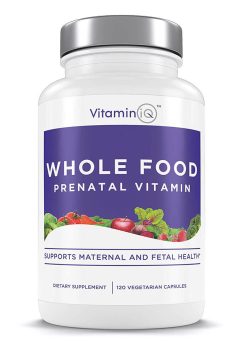 VitaminIQ Whole Food Prenatal Vitamins, Natural Supplement Support for Maternal & Fetal Health, Healthy Baby, Healthy Mom, Non-GMO, Vegetarian, Gluten